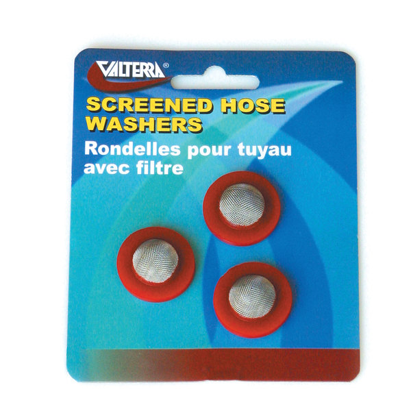 Valterra Valterra W1526VP Screened Hose Washers - Red, Pack of 3 W1526VP